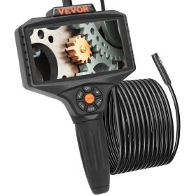 VEVOR Triple Lens Industrial Endoscope, 5" IPS Screen Borescope Inspection Camera with Lights, Split Screen, 8x Zoom