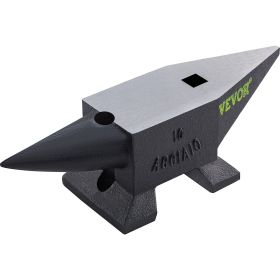 VEVOR Cast Steel Anvil, 22 Lbs(10kg) Single Horn Anvil with Large Countertop and Stable Base, High Hardness Rugged Round Horn Anvil Blacksmith