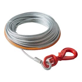 VEVOR Galvanized Steel Winch Cable, 3/8 Inch x 75 Feet 15,200 lbs Breaking Strength, Wire Winch Rope with Swivel Hook, Towing Cable Heavy Duty