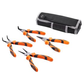 VEVOR 4-Piece Snap Ring Pliers Set, 0.07" Tip Diameter, High Carbon Steel Straight and Bent Jaw, Heavy Duty Internal and External Circlip Pliers Kit