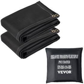 VEVOR Fire Blankets, 2 Pack Welding Blankets, 8' x 10' Fire Suppression Blanket, 1022Â°F Flame Retardant Blanket, Black Fire Emergency Blankets