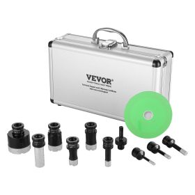 VEVOR Diamond Core Drill Bit Set, 8 PCS 6/8/10/13/19/25/32/50mm Diamond Hole Saw Kit, with Finger Milling Bit Saw Blade and Storage Case