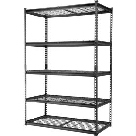 VEVOR Storage Shelving Unit, 5-Tier Adjustable, 2000 lbs Capacity, Heavy Duty Garage Shelves Metal Organizer Wire Rack, Black