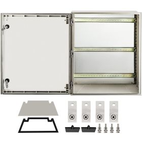 VEVOR NEMA Steel Enclosure, 24 x 20 x 9\'\' NEMA 4X Fiberglass Electrical Box, IP66 Waterproof & Dustproof, Outdoor/Indoor Electrical Junction Box