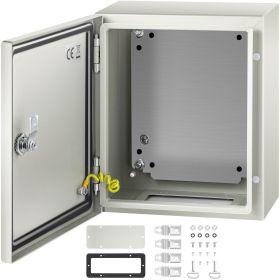 VEVOR NEMA Steel Enclosure, 12 x 10 x 6'' NEMA 4X Steel Electrical Box, IP66 Waterproof & Dustproof, Outdoor/Indoor Electrical Junction Box