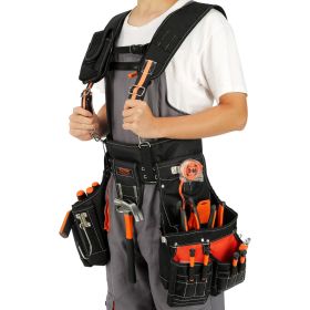 VEVOR Tool Belt with Suspenders 1680D Polyester, 29 Pockets, 29-54 inches Adjustable Waist Size, Tool Belts for Men