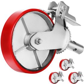 VEVOR Scaffolding Wheels Set, Heavy Duty 4-Pack 8" Scaffolding Casters, with 4400 Lbs Per Set and Locking Stem Casters with Brake