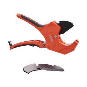 VEVOR PVC Pipe Cutter, 0-2-1/2" O.D. Ratcheting PVC Pipe Cutter, Heavy Duty Tube Cutting Tool with Spare SK5 Blade for PVC, CPVC, PP-R, PEX, PE