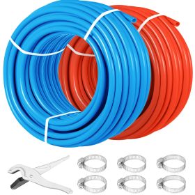 VEVOR PEX Tubing Oxygen Barrier - 2 Rolls of 1/2 Inch X 300 Feet Tube Coil - EVOH PEX-B Pipe for Residential Commercial Radiant Floor Heating Pex Pipe