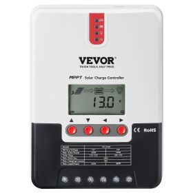 VEVOR 20A MPPT Solar Charge Controller, 12V / 24V Auto DC Input, Solar Panel Regulator Charger with LCD Display Temperature Sensor Cable