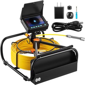 VEVOR Sewer Camera 98.4 FT Cable Pipeline Inspection Camera 4.3 Inch TFT LCD Monitor Pipe Camera Screen Waterproof IP68 Duct Inspection Camera with 6P