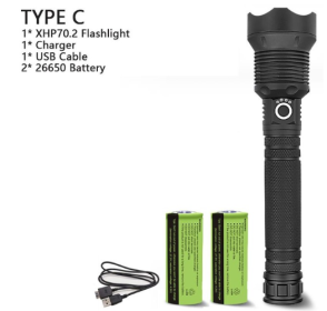 XHP70.2 Powerful Usb Led Flashlight (Option: P70.2+26650-EU)