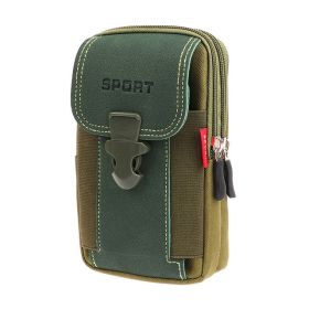 'HIM' Sport Belt Waist Canvas Bag (Direction: Vertical, Color: Green)