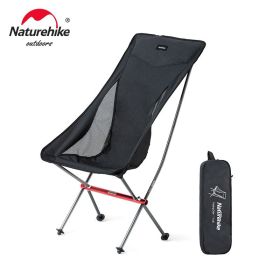 Naturehike Camping Chair YL05 YL06 Chairs Ultralight Folding Chair Outdoor Picnic Foldable Chair Beach Reax Chair Fishing Chair (Color: YL06 - Black)