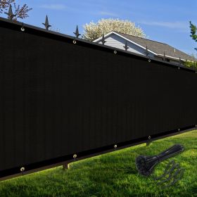 Artpuch Privacy Fence Screen Black Customized Outdoor Mesh Panels for Backyard, Balcony,Patio,Construction Site with Zip Ties (Color: Black, size: 6x169 ft)